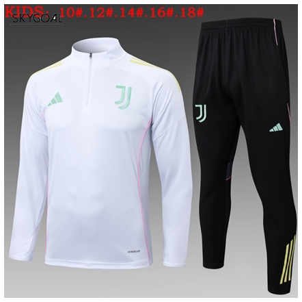 Survetement Juventus 2025/26 White-half-zip Version - Enfants