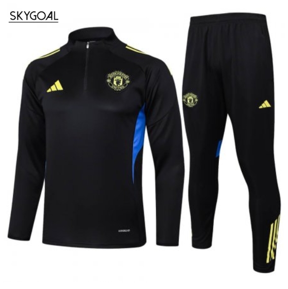 Survetement Manchester United 2025/26 Black Half Zip
