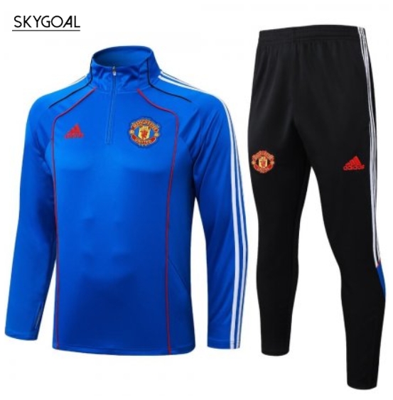 Survetement Manchester United 2025/26 Blue Half Zip