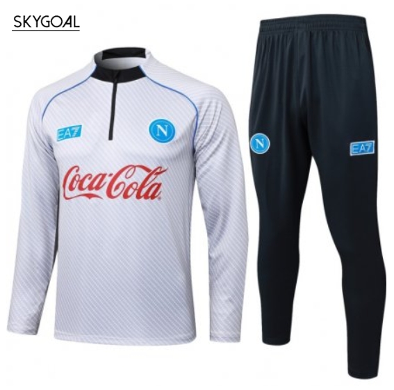 Survetement Napoli 2025/26- White Media Cremallera