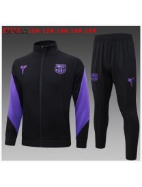 Survetement Fc Barcelona 2025/26 Black Long Zipper - Enfants