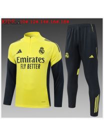 Survetement Real Madrid 2025/26 Yellow Half Zipper - Enfants