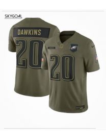 Brian Dawkins Philadelphia Eagles Nike 2025 Salute To Service Retired Limited Jersey - Olive