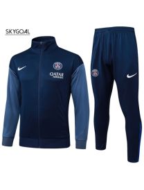 Survetement Psg 2025/26 Blue With Gray - Long Zipper