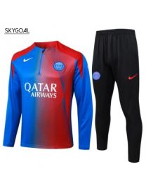 Survetement Psg 2025/26 Bule With Red Half Zipper - Enfants