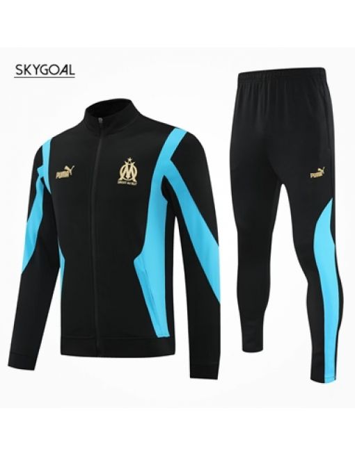 Survetement Olympique Marsella 2025/26-black Cremallera Larga