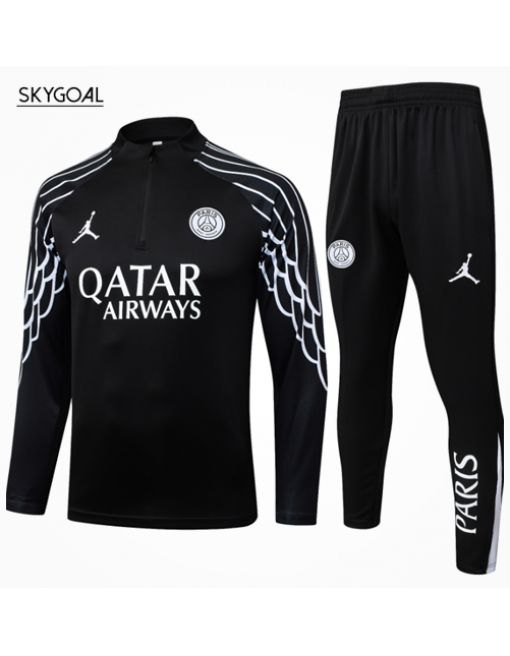 Survetement Psg 2025/26 Black Half Zipper
