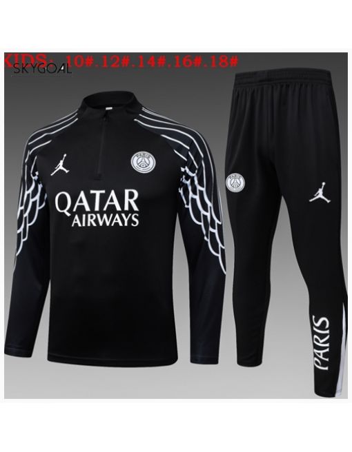 Survetement Psg 2025/26 Black Half Zipper - Enfants