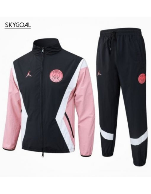 Survetement Psg 2025/26 Black With Pink Long Zipper