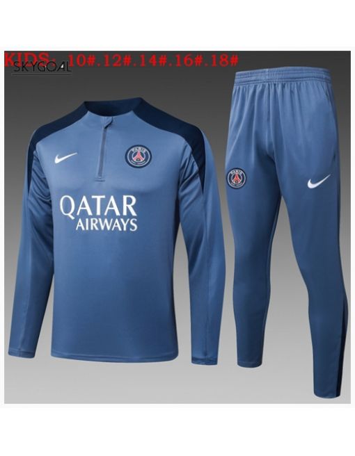 Survetement Psg 2025/26 Gray Half Zipper - Enfants