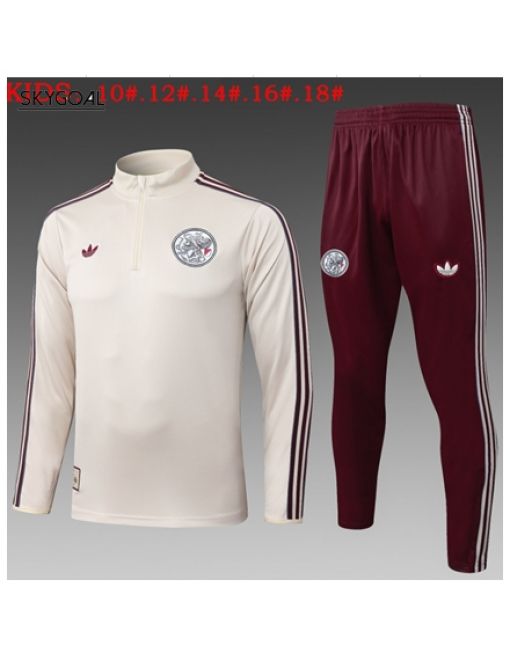 Survetement Ajax 2025/26 Yellow- Half Zip - Enfants