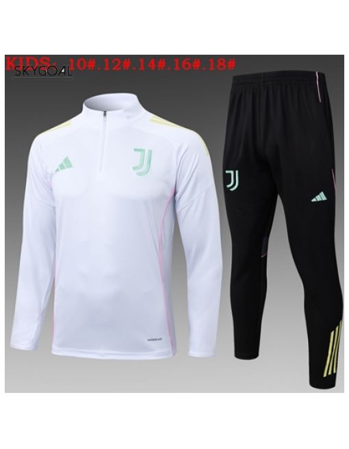 Survetement Juventus 2025/26 White-half-zip Version - Enfants