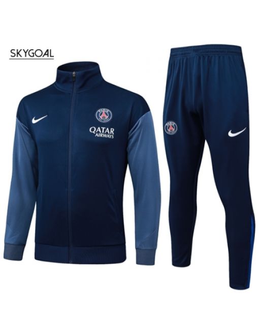 Survetement Psg 2025/26 Blue With Gray - Long Zipper