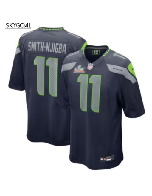 Jaxon Smith-njigba Seattle Seahawks Nike Super Bowl Lx Patch Game Jersey - College Navy