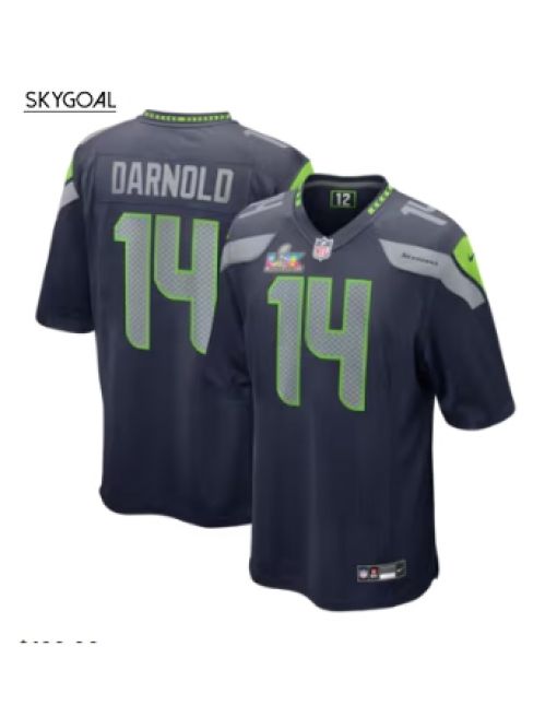 Sam Darnold Seattle Seahawks Nike Super Bowl Lx Patch Game Jersey - College Navy