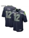 12s Seattle Seahawks Nike Super Bowl Lx Patch Game Jersey - College Navy