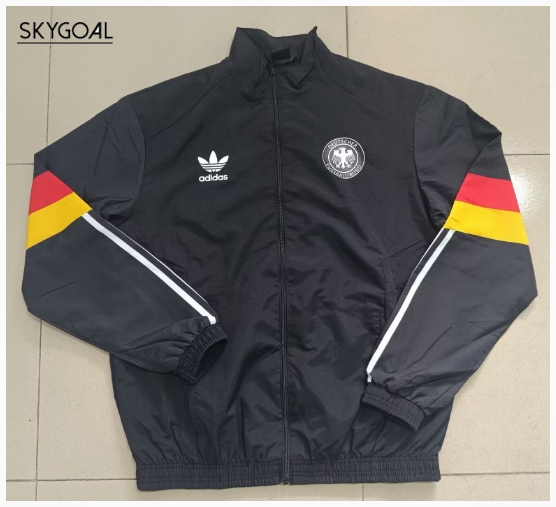 Chaqueta Con Capucha Allemagne 2024 Black Retro