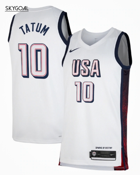 Jayson Tatum Usa 2024 White Jjoo París