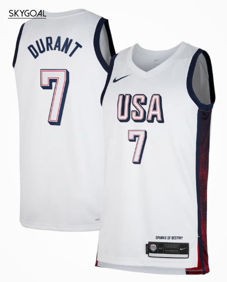 Kevin Durant Usa 2024 White Jjoo París