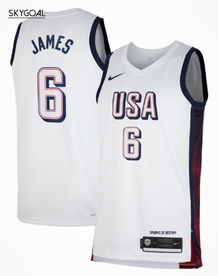 Lebron James Usa 2024 White Jjoo París