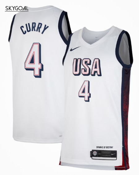 Stephen Curry Usa 2024 White Jjoo París