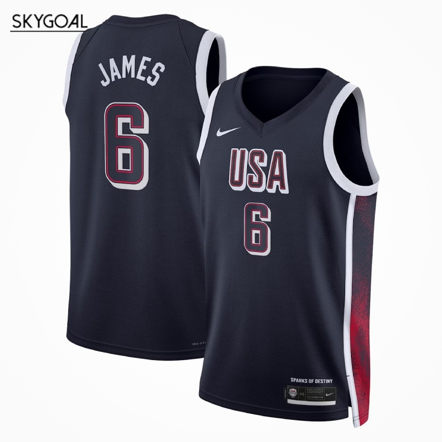 Lebron James Usa 2024 Navy Jjoo París