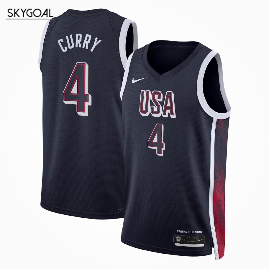 Stephen Curry Usa 2024 Navy Jjoo París