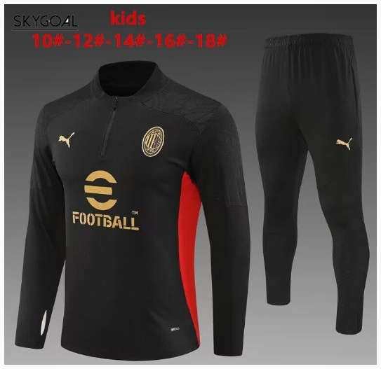 Survetement Ac Milan 2024/25 Black - Enfants