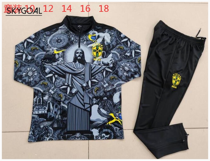 Survetement Brésil 2024 Black Jesus - Enfants