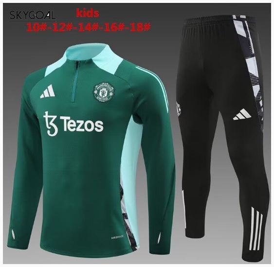 Survetement Manchester United 2024/25 Green - Enfants