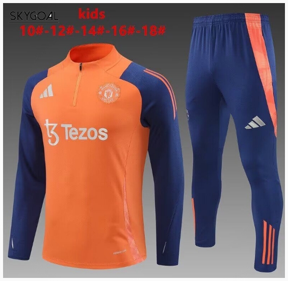 Survetement Manchester United 2024/25 Orange - Enfants