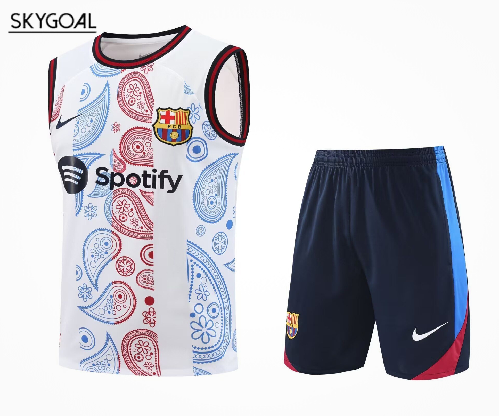 Conjunto De Maillot Del Fc Barcelona 2025/26 Blanco Con Rojo