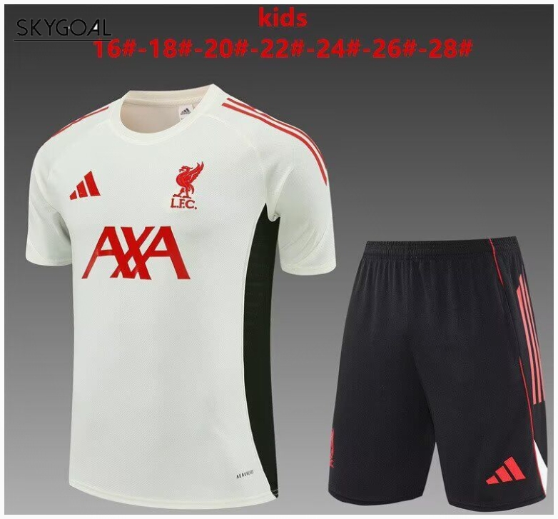 Kit Entrenamiento Liverpool Fc 2025/26 White-enfants