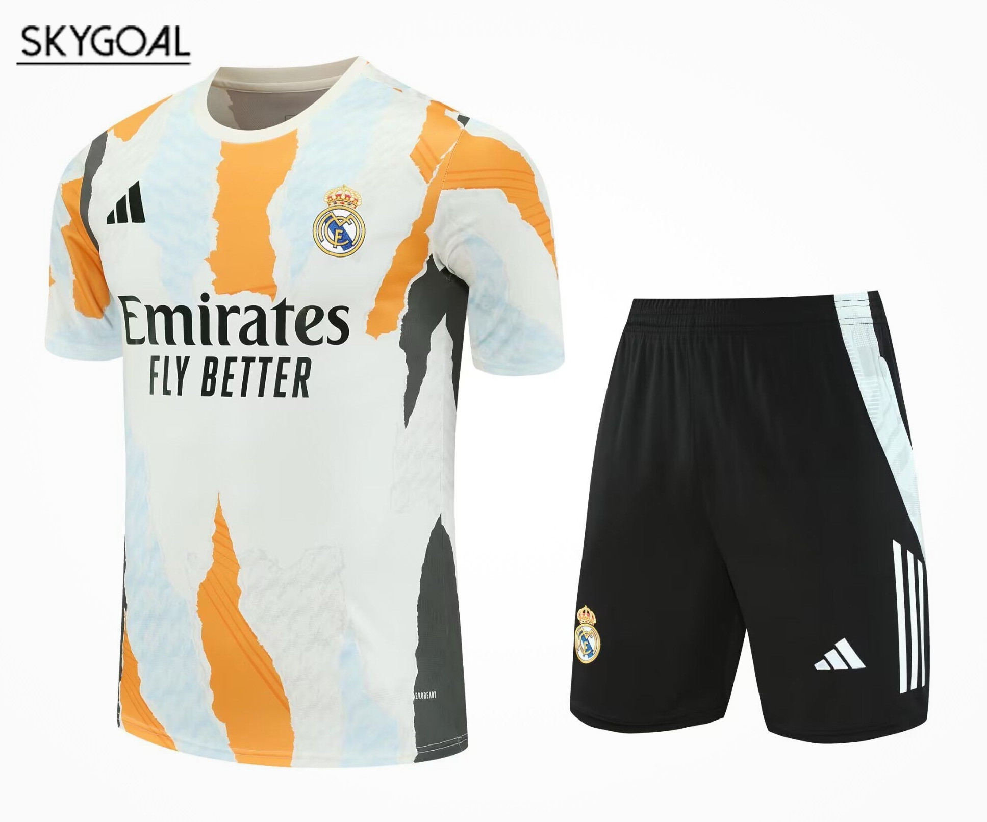 Kit Entrenamiento Real Madrid 2025/26 Azul Claro Con Amarillo