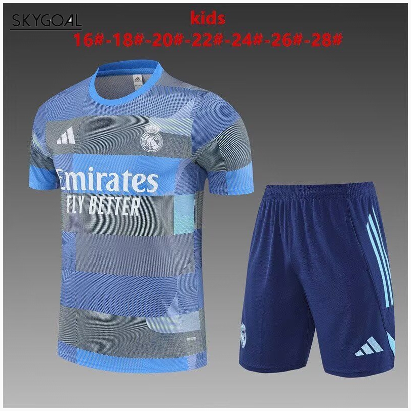 Kit Entrenamiento Real Madrid 2025/26 Azul Púrpura-enfants