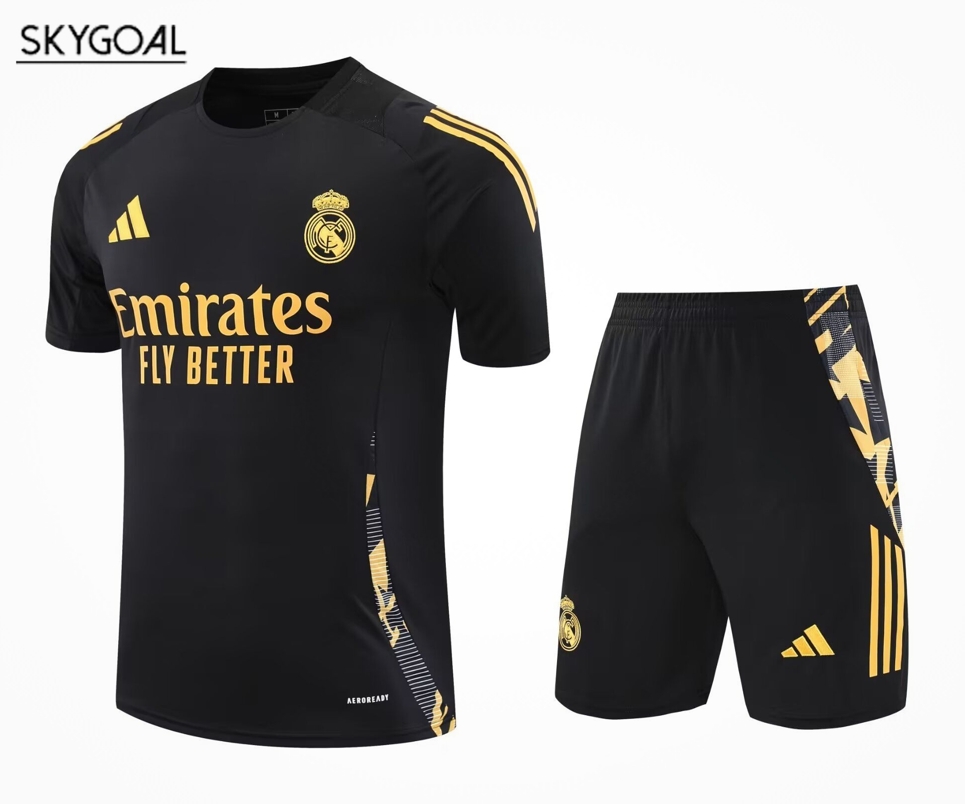 Kit Entrenamiento Real Madrid 2025/26 Negro Con Oro