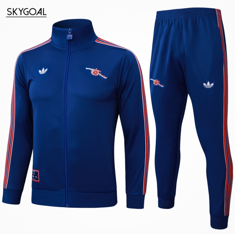 Survetement Arsenal 2025-26-long Zipper Retro Bule
