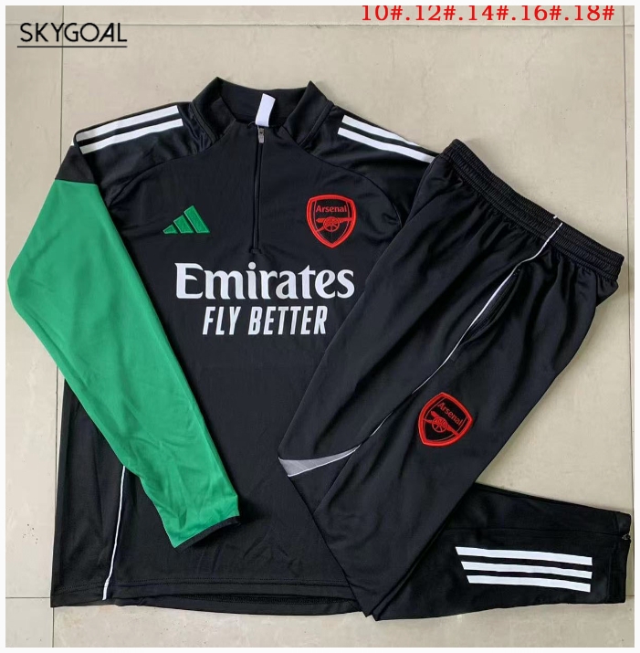 Survetement Arsenal 2025/26black Half Zipper - Enfants