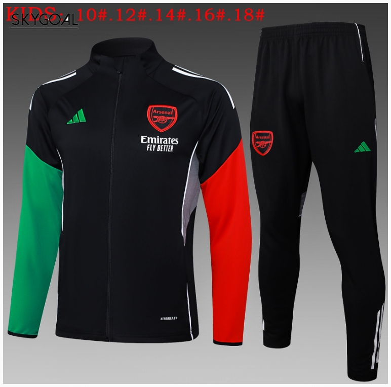 Survetement Arsenal 2025/26black Long Zipper - Enfants