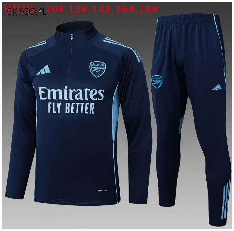 Survetement Arsenal 2025/26bule Half Zipper - Enfants