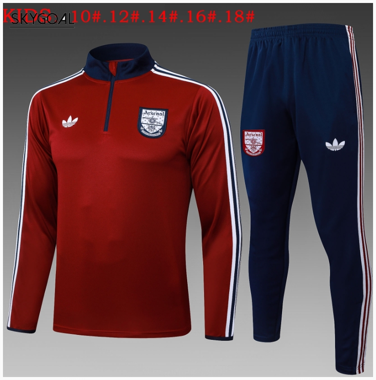 Survetement Arsenal 2025/26dark Red Half Zipper - Enfants