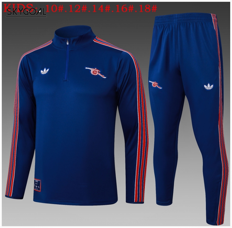 Survetement Arsenal 2025/26retro Bule Half Zipper - Enfants