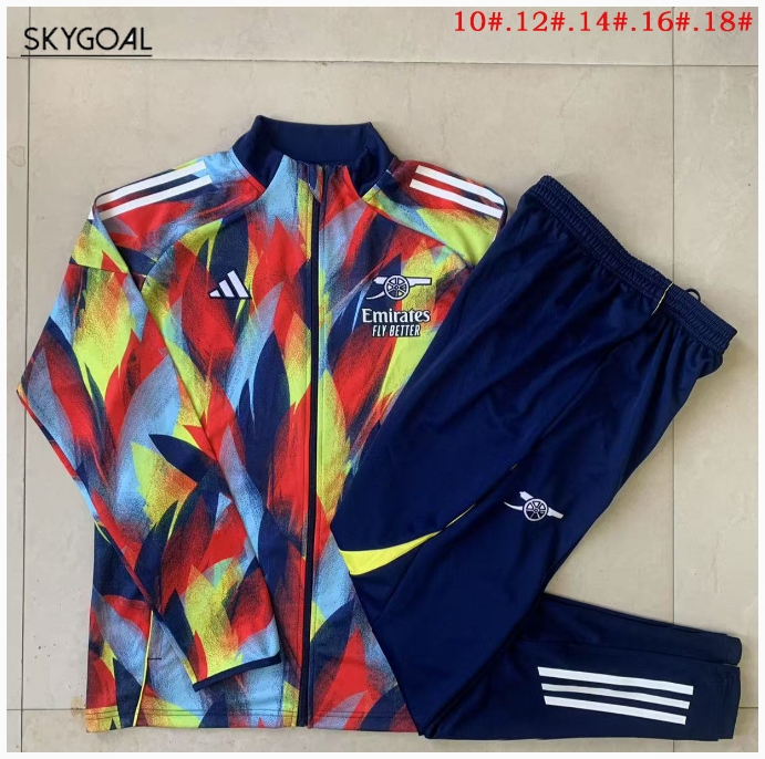 Survetement Arsenal 2025/26yellow With Red Long Zipper - Enfants