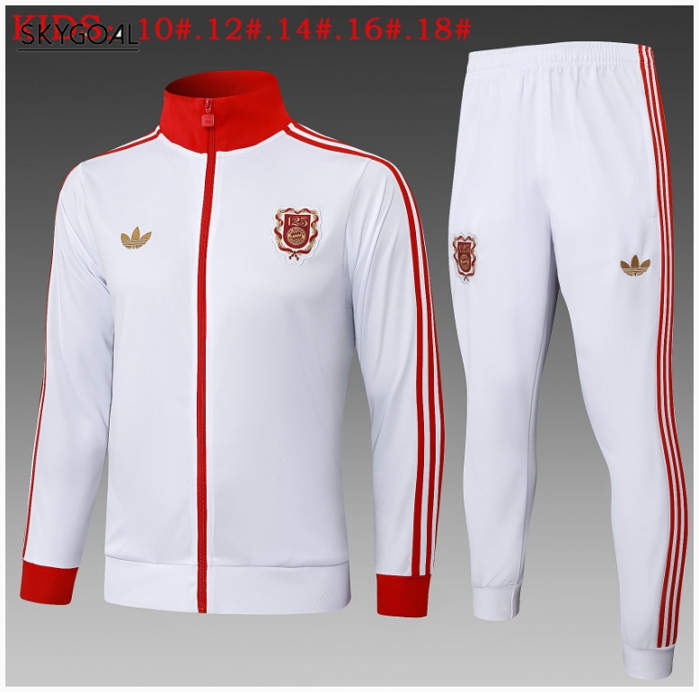 Survetement Bayern Munich 125th 2025/26 White Long Zipper - Enfants
