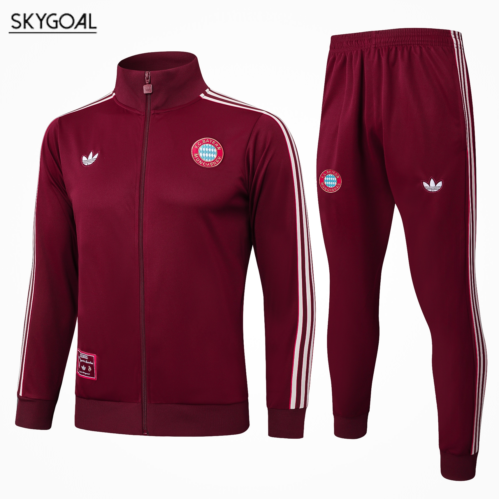 Survetement Bayern Munich 2025/26-dark Red Retro Cremallera Larga