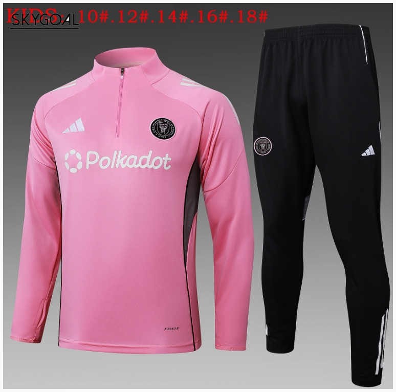 Survetement Inter Miami 2025/26 Rose Half Zipper - Enfants