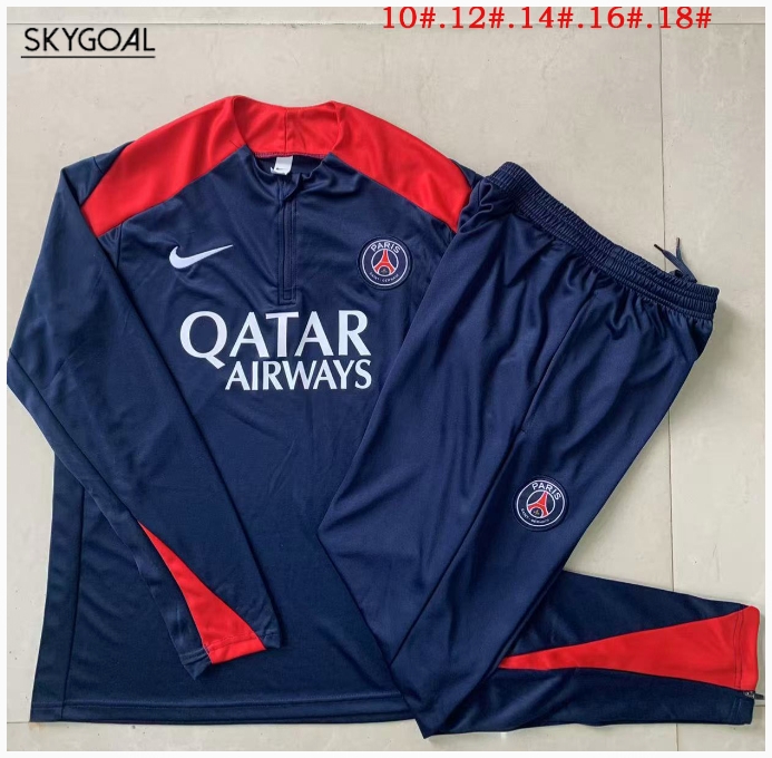 Survetement Psg 2025/26 Bule Half Zipper - Enfants