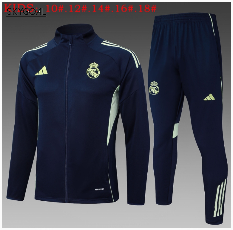 Survetement Real Madrid 2025/26 Drak Bule Long Zipper - Enfants