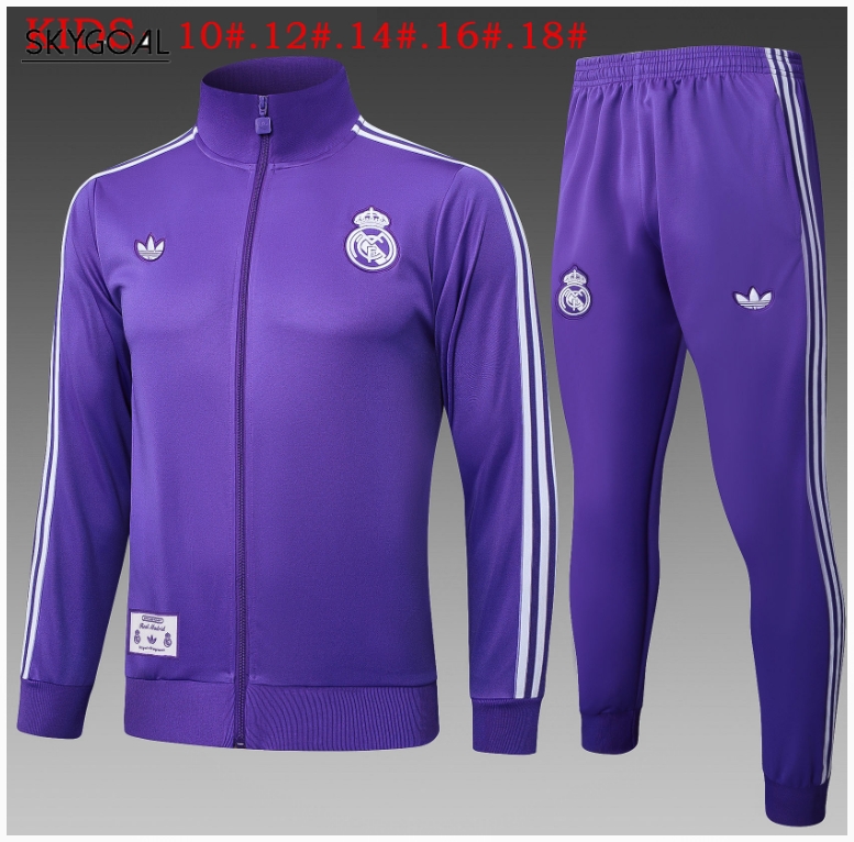 Survetement Real Madrid 2025/26 Purple Long Zipper - Enfants