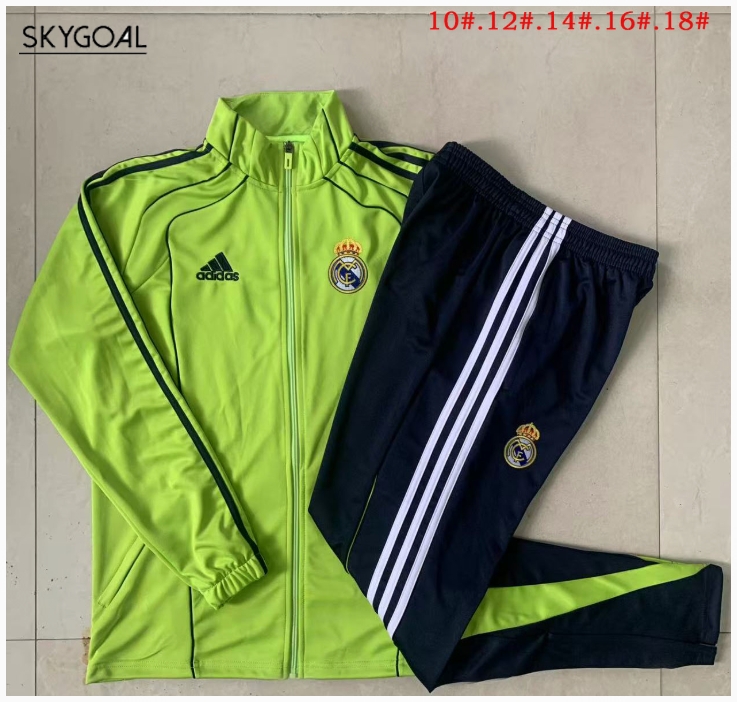 Survetement Real Madrid 2025/26 Retro Green Long Zipper - Enfants